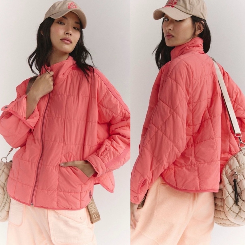 NWT Free People Pippa Packable Puffer Jacket Hibiscus